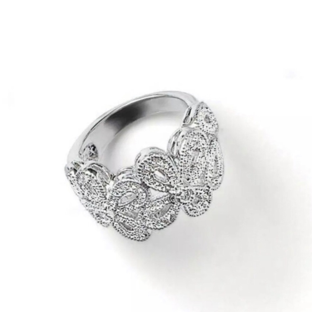 Lia Sophia Abloom CZ Statement Ring size 8 with Pouch